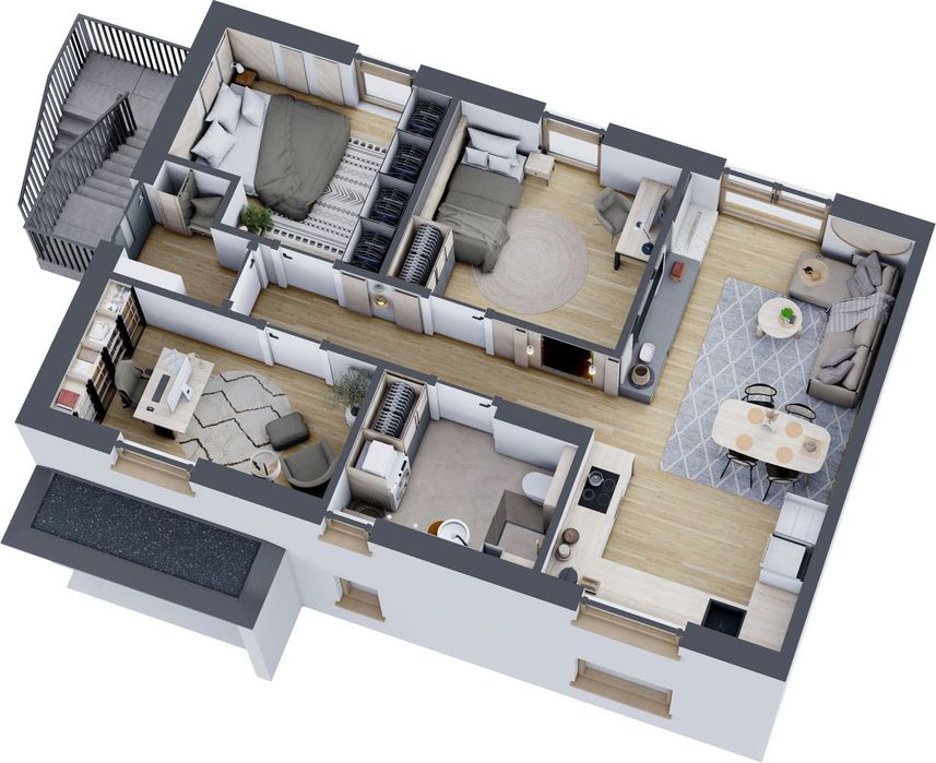 3-pokojowe mieszkanie 69 m² Bez Prowizji - Widok 3
