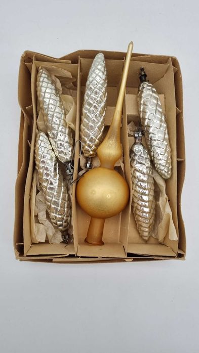 Bombki szklane PRL szyszki szpic