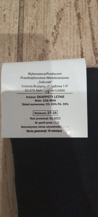 Skarpety męskie letnie 42-43 4 pary czarne