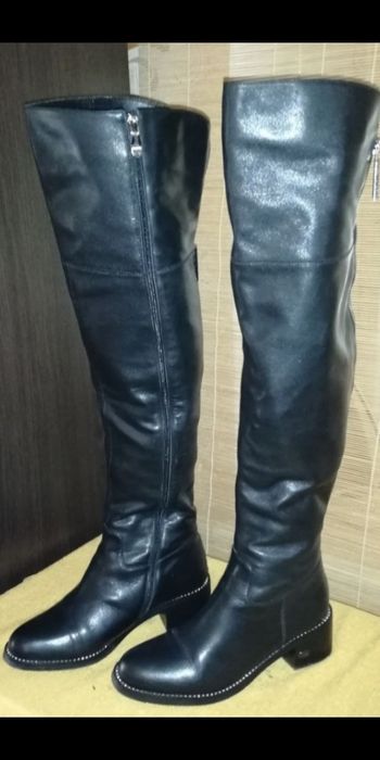 Ботфорды кожаные