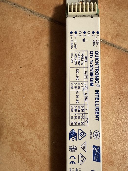 Balastro Osram Quicktronic Intelligent QTi 1x21/39 DIM