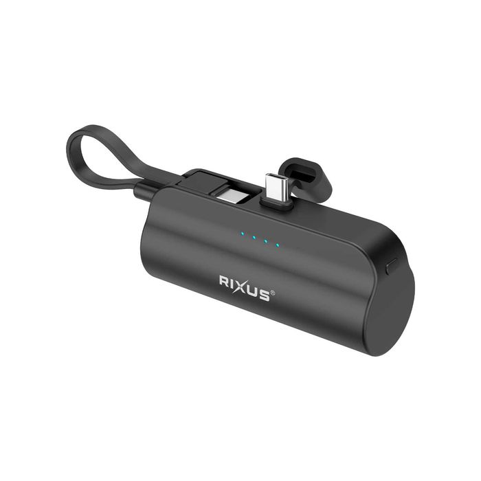Mini Power Bank de Encaixe USB-C 5000mAh Preto