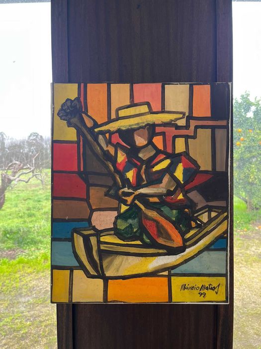 2 Quadros Coloridos - Artesanato Brasileiro (Artista Mario Matias)