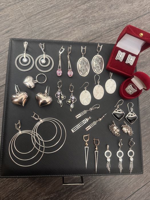 Сережки срібні 925 проби, серьги серебро, срібло, перлини, жемчуг, перламутр, камея