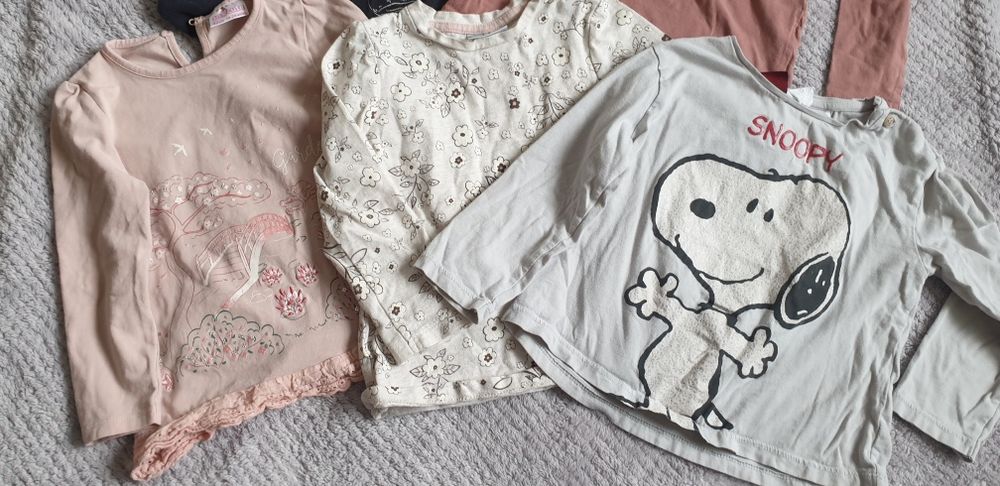 Bluzki koszulki dlugi rekaw Zara, Lupilu, so cute, rozm. 92