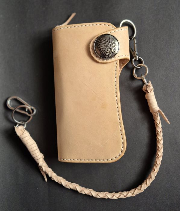 Portfel ręcznie wykonany ze skóry naturalnej motocyklowy Biker Wallet