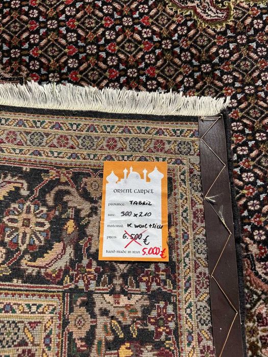 Nowy Kaszmir + Jedwab R. Tkany Dywan Perski Tabriz 300x210 gal. 27 tyś