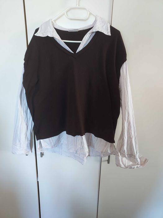 Bluzka brązowo - biała roz. 52