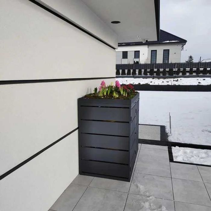 Zabudowa Obudowa Kosza na Śmieci Wiata Śmietnikowa z Kwietnikiem