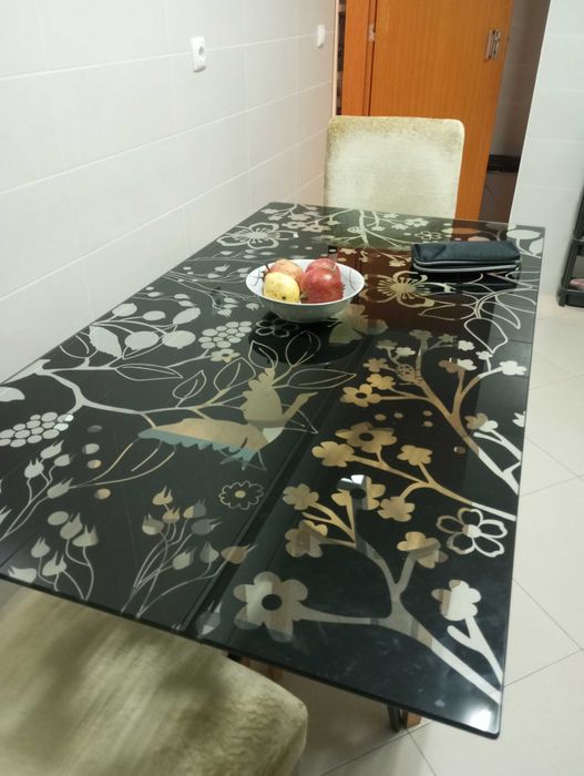 Mesa cozinha tampo vidro