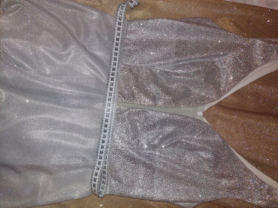 Випускне плаття довге, срібно золотисте