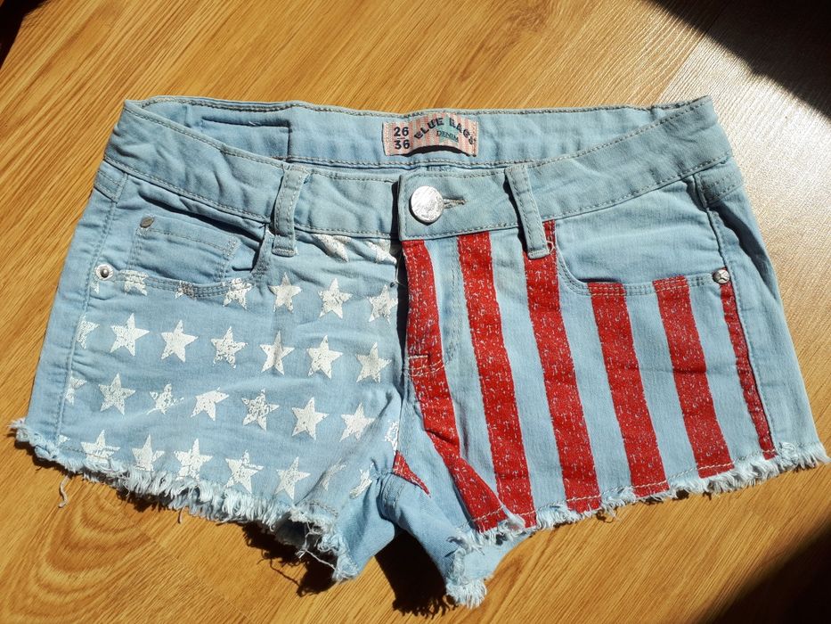 Міні-шорти котонові жіночі принт американський прапор