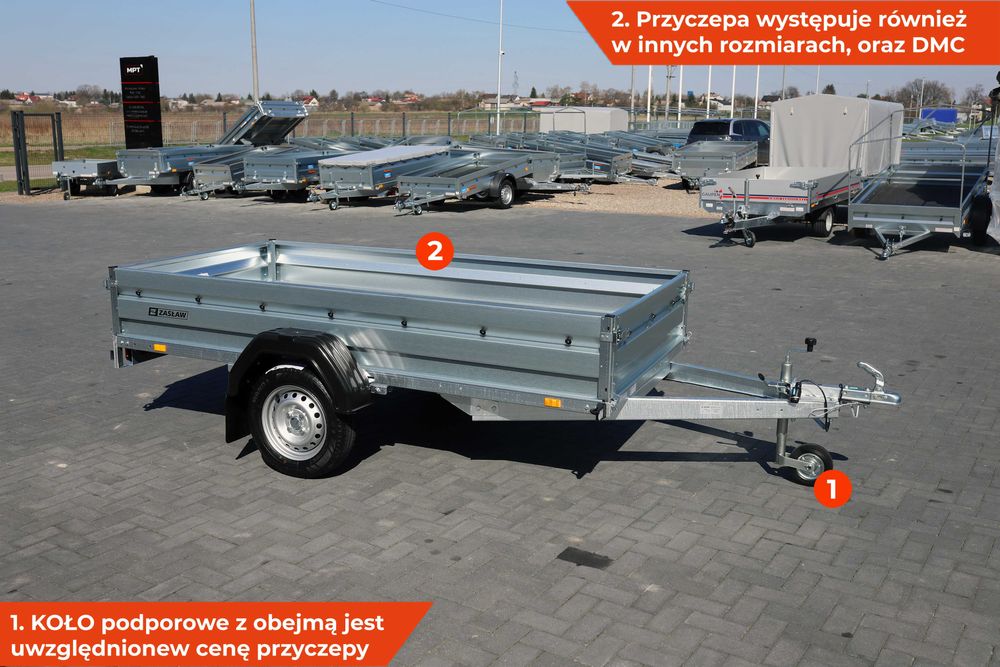 Przyczepa na resorach ZASŁAW 265x132x35 NOWA RESORY i AMORTYZATORY 750