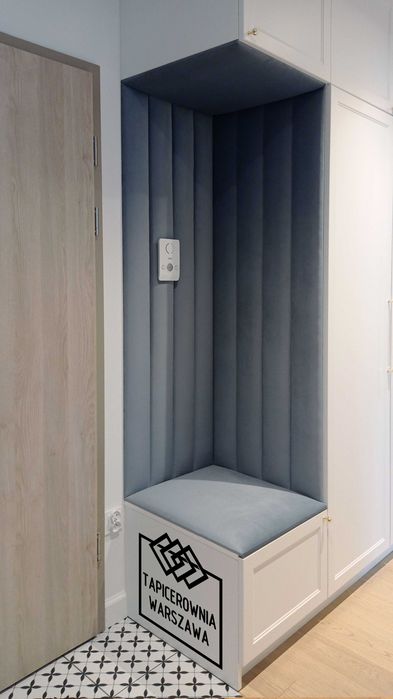 Tapicerowane panele zabudowa wnęki łóżko szafy tapicer Warszawa