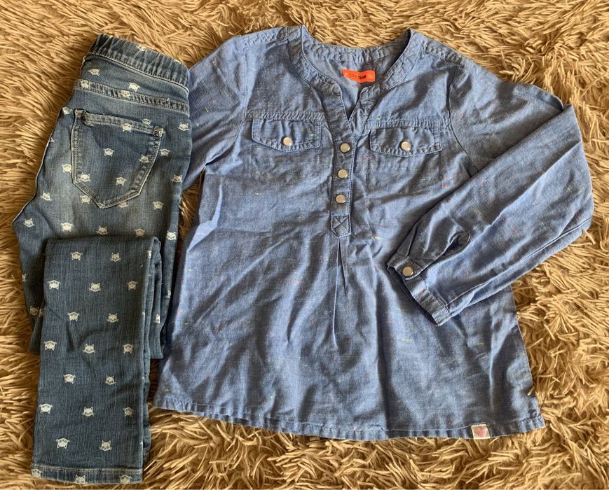 Джинси блуза  комплект denim cool club для дівчинки 116 р