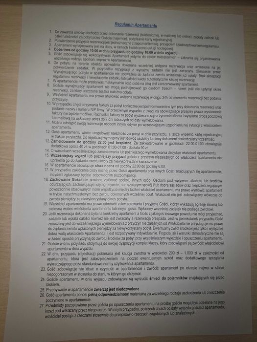 Apartament czarny na doby