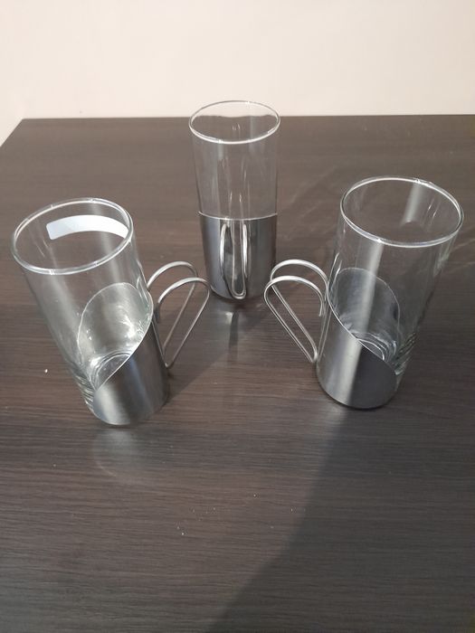 Szkalnki art deco z koszyczkiem 2szt