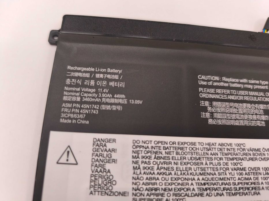bateria do laptopa 11,4v 3,90 ah 44wh 3460mah asm p/n 45n1742