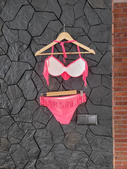Azulena bikini frędzle XL 42 różowy fluo tkanina odporna na chlor