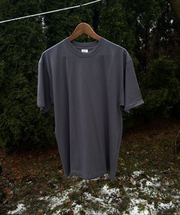 T-shirt bluzka szara grey ciemnoszary męski men bawełna cotton SG L/40