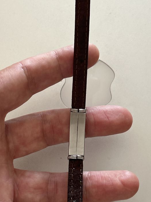 Pulseira Liska em couro e cabo de aço com aluminio