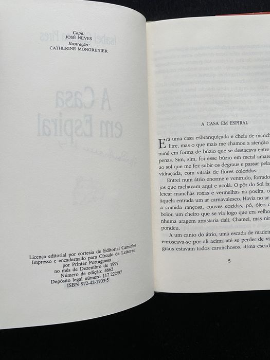 A Casa em Espiral – Isabel Cristina Pires,  Círculo de Leitores 1997