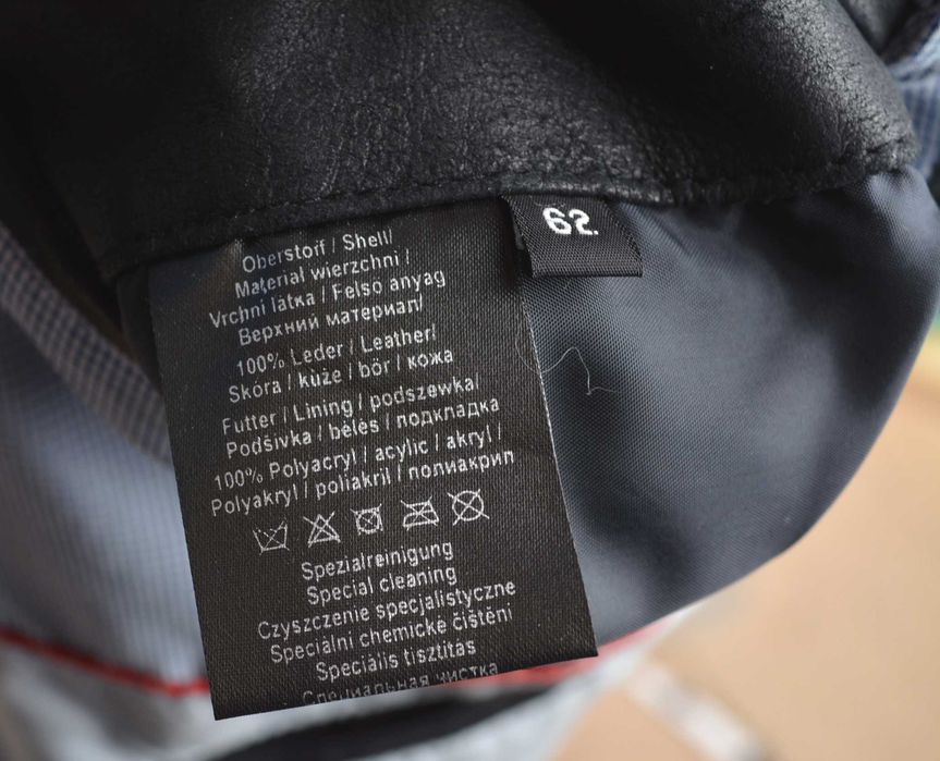 VAN GRAAF kurtka męska skórzana 6XL 62 skóra naturalna welurowa czarna