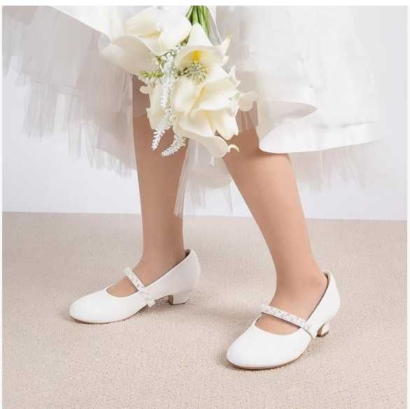 Dziewczęce buty baleriny kolor biały rozmiar 35 DREAM PAIRS