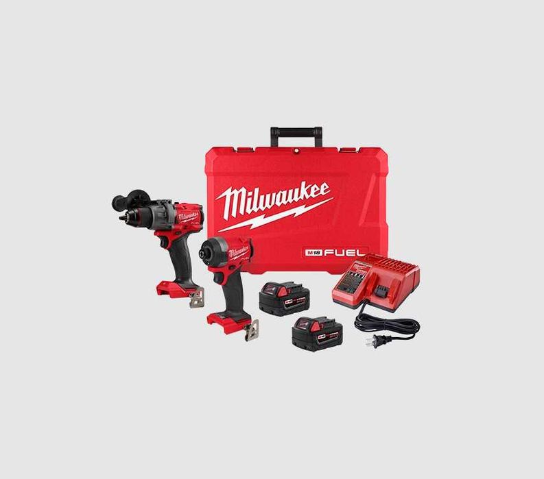 Milwaukee 3697-22 M18 FUEL Zestaw Wiertarko-Wkrętarka + Zakrętarka Udarowa 18V 2x5.0Ah