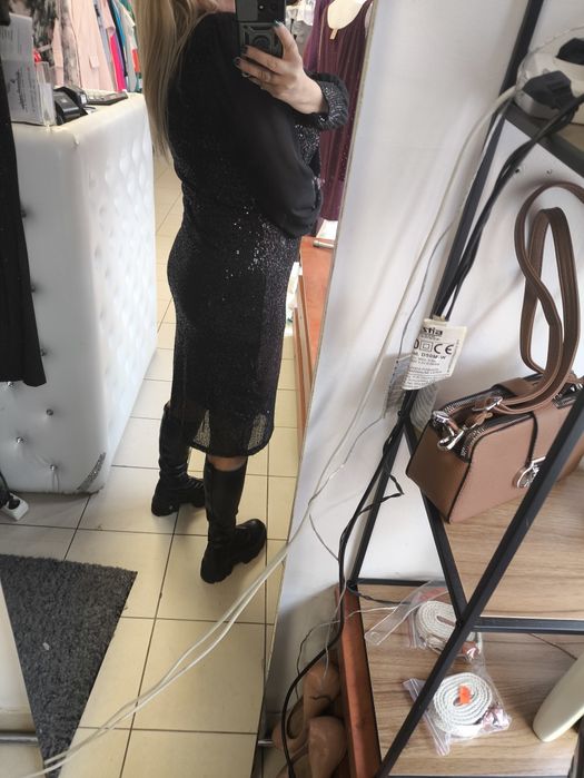Piękna czarna sukienka cekiny rozm S m l