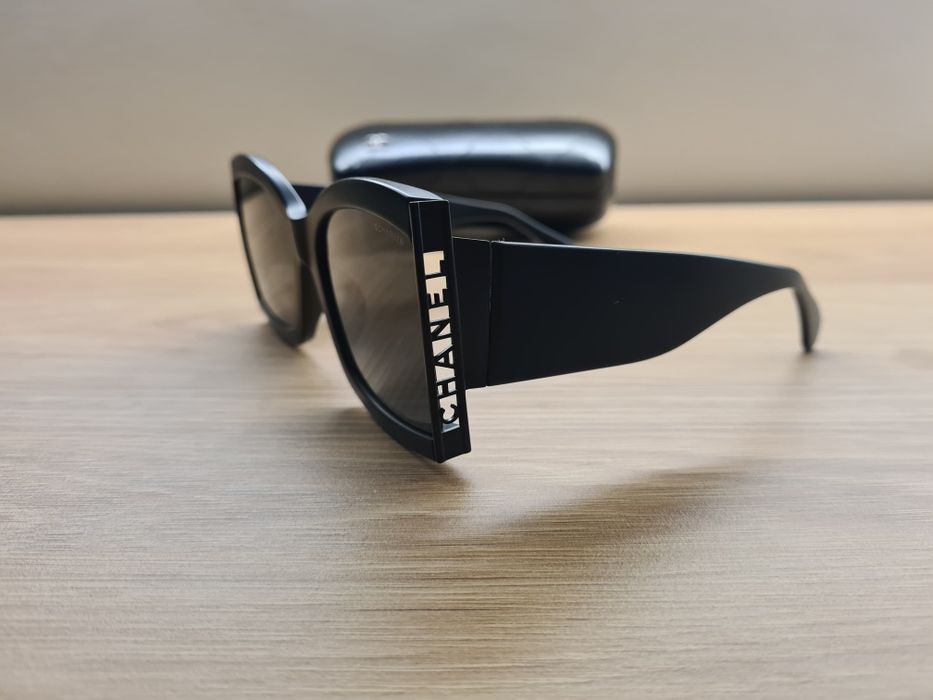 Hit Nowe Damskie Czarne Okulary CHANEL Przeciwsłoneczne UV400 Etui