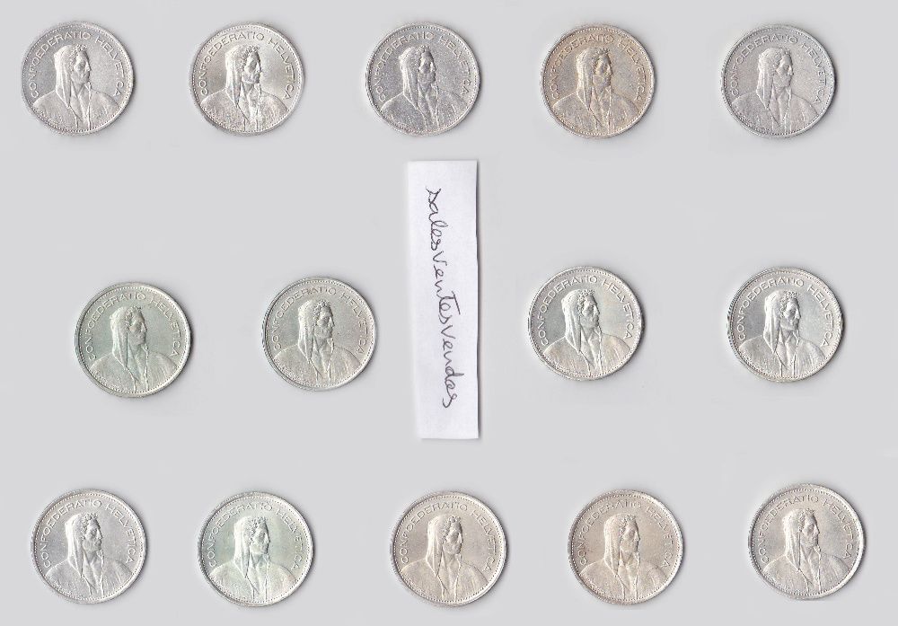 Suíça Prata 5 Francos Tema Guilherme Tell (Período 1931.1989)