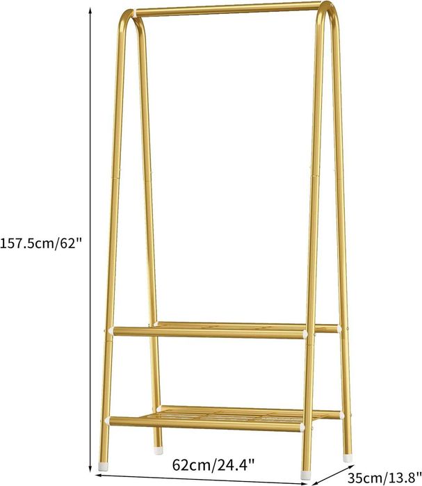 Cabide bengaleiro 157,5 x 62 x 35 cm [DOURADO | BRANCO | PRETO]   NOVO