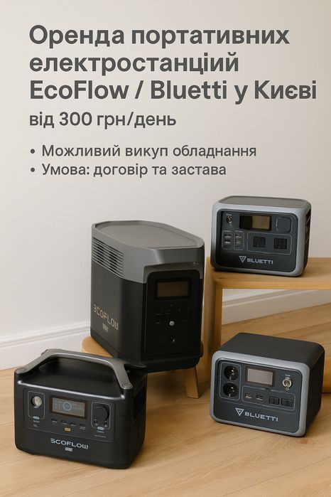 Здам в оренду портативні електростанціі/павербанки. Ecoflow. Bluetti