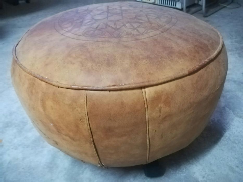 Podnóżek pufa puf marokańska Maroko skóra