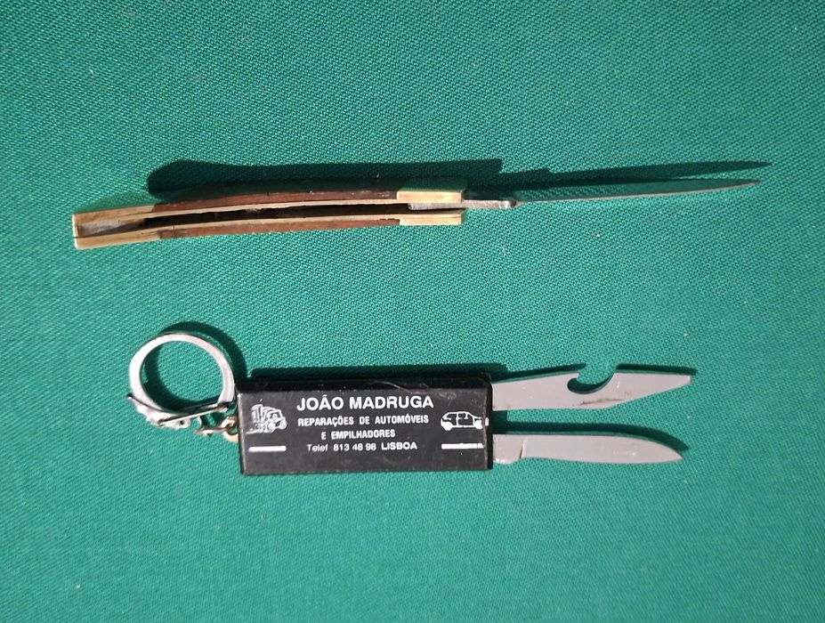 Belo Canivete artesanal vintage, sem marca + porta chaves