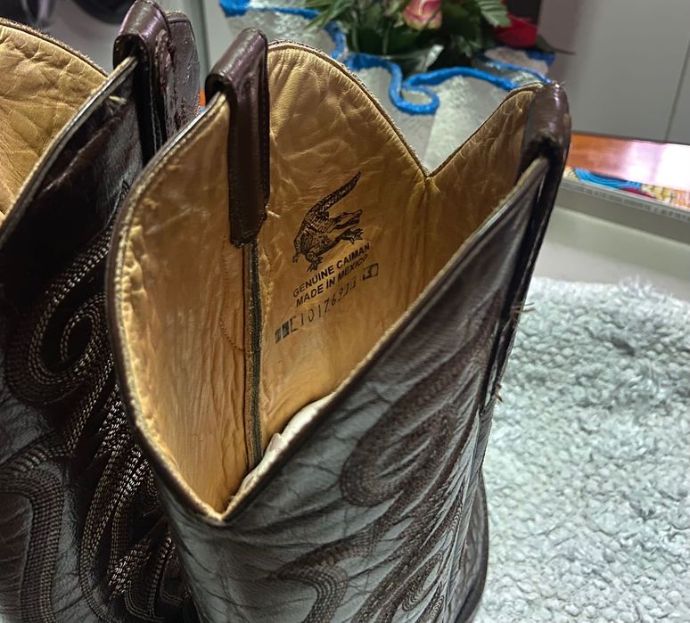 Texanas artesanal para homem de pele de caiman