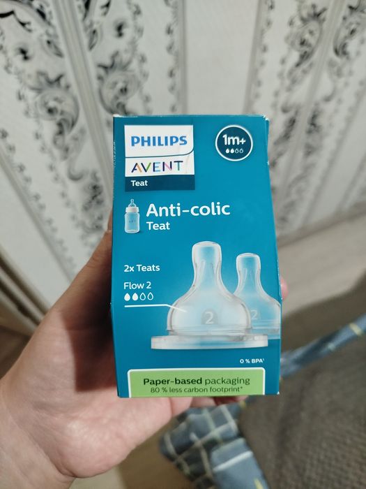 Соска силіконова Philips Avent Anti-colic SCY762/02, повільний потік, від 1 місяця, 2 шт