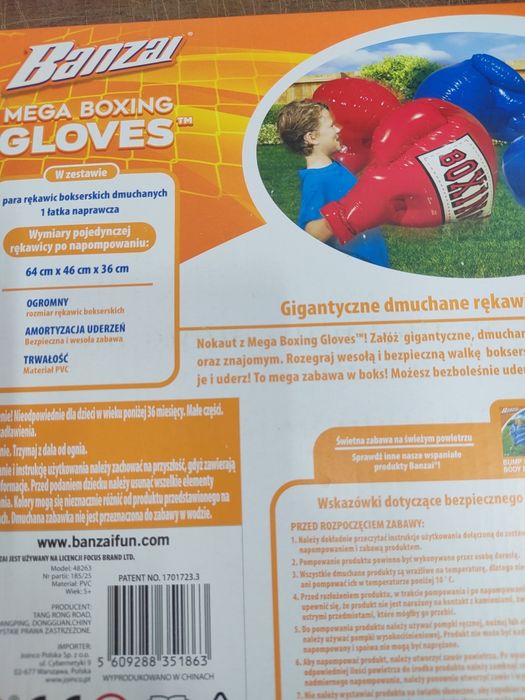 Banzai rękawice dmuchane bokserskie czerwone