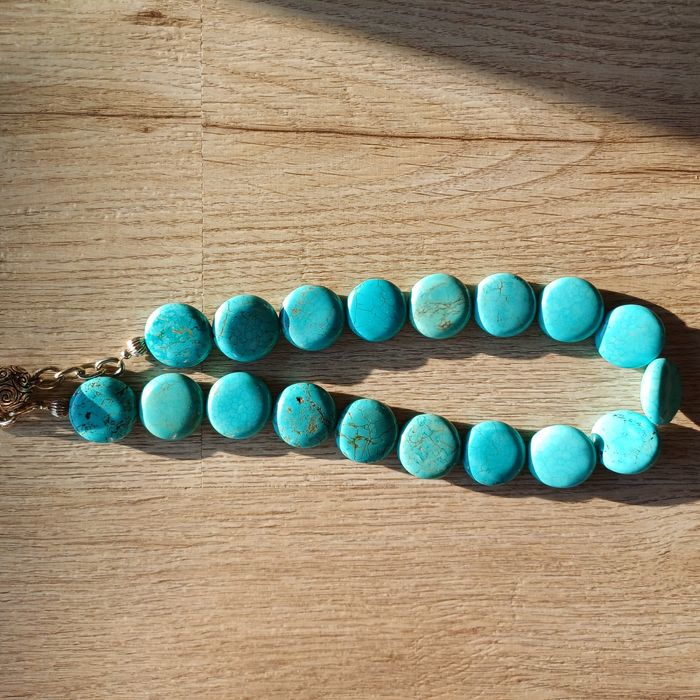 naszyjnik z prawdziwych TURKUSÓW kamieni