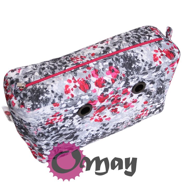 Szary organizer do OBAG CITY kwiaty akwarelowe RÓŻ 2 kieszenie OMAY