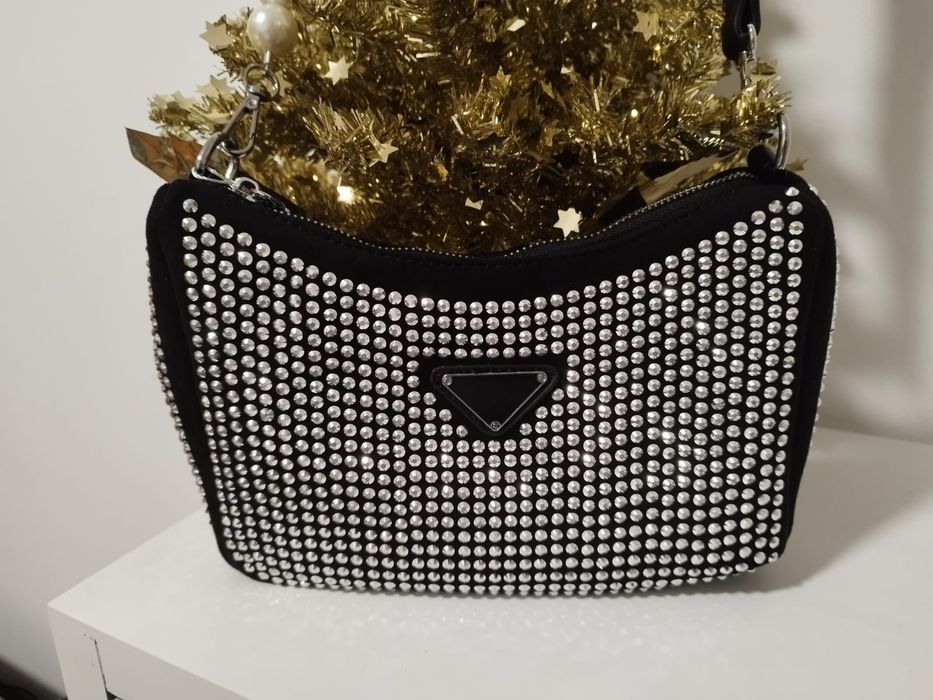 Mala Preta com Brilhantes Prateados (nova)