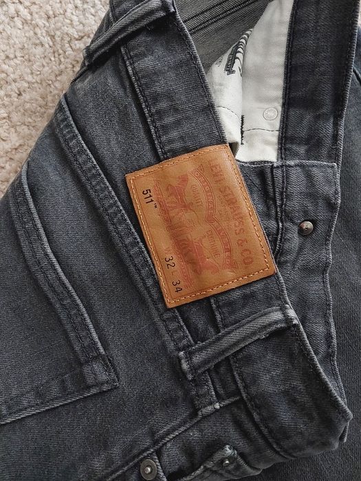 Jeansy Levi's 511 W32 L34 Grey Szare Elastyczne jeansy Basic