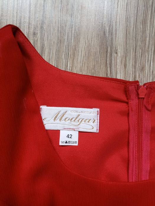 Sukienka czerwona tiul 42 XL damska suwak wesele