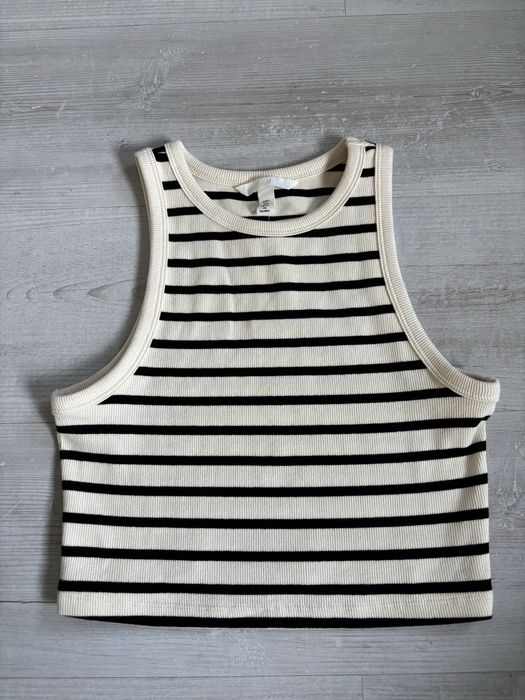 Krótki top na ramiączkach crop top H&M rozmiar S