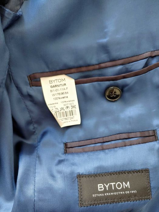 Garnitur męski granatowy w kratę Bytom