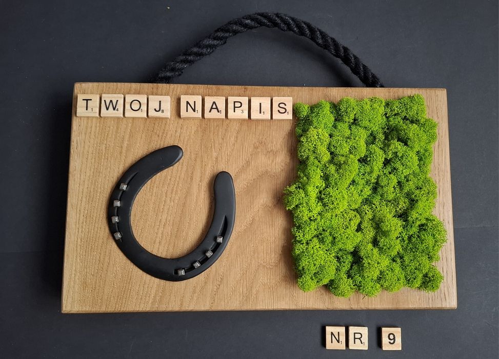 Podkowa na szczęście, mech, nietypowy prezent.