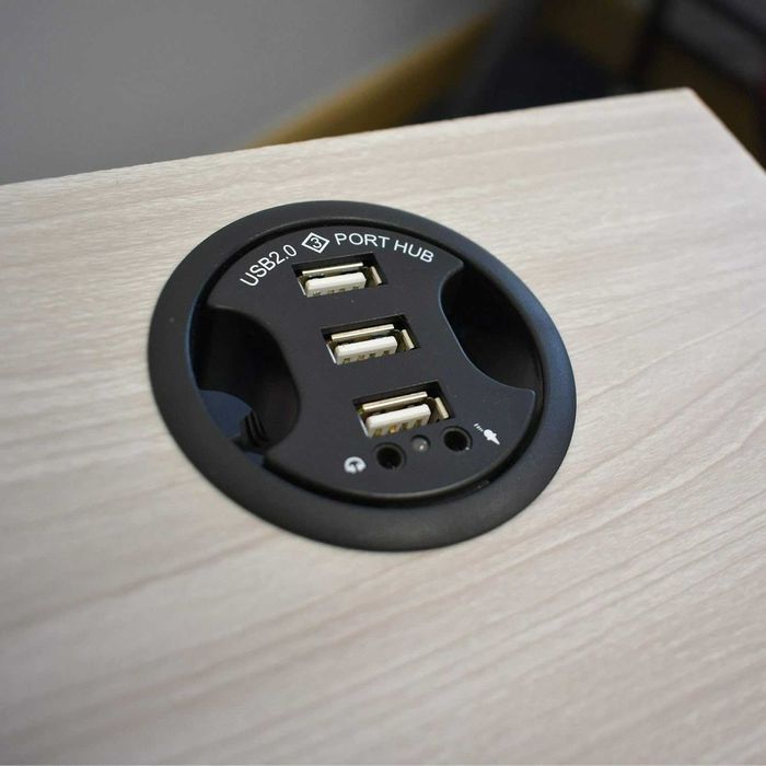 Biurko 110 cm szer z 2 szufladami i systemem zarządzania