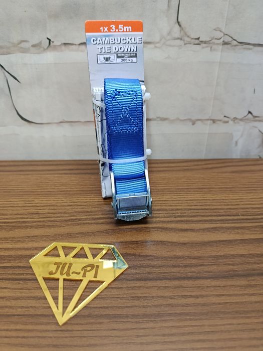 Pas transportowy spinający bagaż do walizki 2,5 cm x 3,5 m niebieski