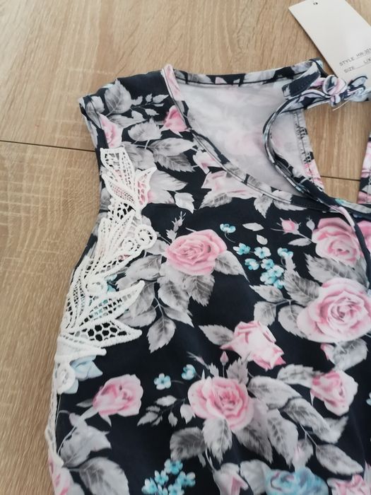 Kombinezon kwiaty koronką L XL